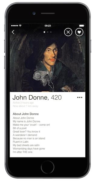 Knowledge of art makes a potential partner more attractive, research from the Art Fund reveals. To encourage Brits to fall in love with art, the art fundraising charity has hijacked dating app, happn – cross paths with John Donne today for your perfect match!