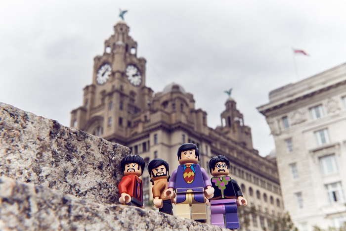 Lego Beatles on tour in Liverpool - Liver Building © Mikael Buck / Lego